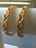 Traditional multicolor stones bangles - *** FREE SHIPPING ***