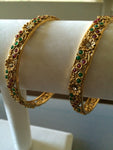 Antique look bangles with Ruby with pearls - *** FREE SHIPPING ***