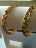 Antique look bangles with Ruby with pearls - *** FREE SHIPPING ***