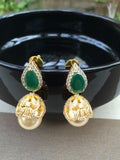 Emerald with CZ stones Jumkas - *** FREE SHIPPING ***