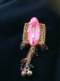 Kundans diamond  shape saree pin -  *** FREE SHIPPING ***