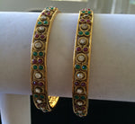 Antique finish multicolor stones bangles -  *** FREE SHIPPING ***