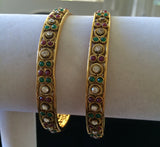 Antique finish multicolor stones bangles -  *** FREE SHIPPING ***