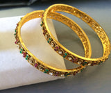 Antique finish multicolor stones bangles -  *** FREE SHIPPING ***