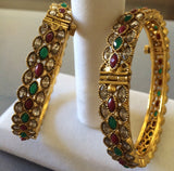 Kundan screw type bangles - *** FREE SHIPPING ***