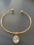 Bangle type bracelet with CZ stones pendent *** FREE SHIPPING ***
