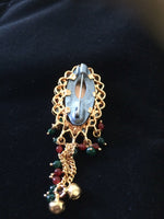 Oval shape kundan saree pin -  *** FREE SHIPPING ***