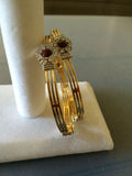 Mixed with silver and gold bangles with Ruby stones -  *** FREE SHIPPING ***