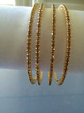 Light brown CZ stones bangles -  *** FREE SHIPPING ***