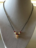 Black beads chain with small bell type pendant  *** FREE SHIPPING ***