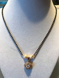 Black beads chain with cz stones pendant  *** FREE SHIPPING ***