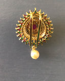 Traditional multicolor stones hair clip  *** FREE SHIPPING ***