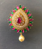 Traditional multicolor stones hair clip  *** FREE SHIPPING ***