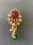 Kundans and ruby stones medium hsir clip  *** FREE SHIPPING ***