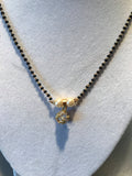 Black beads chain with cz stones ball type pendant  *** FREE SHIPPING ***