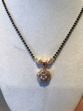 Black beads chain with cz stones pendant  *** FREE SHIPPING ***