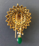Traditional antique kundans with ruby stones hair clip  *** FREE SHIPPING ***