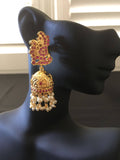 Traditional three line ruby necklace set  *** FREE SHIPPING ***