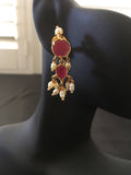 Traditional ruby with pearls necklace set *** FREE SHIPPING ***