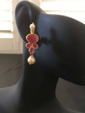 Beautiful ruby stones with pearls necklace set  *** FREE SHIPPING ***