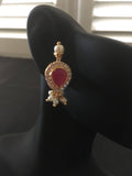 Ruby stones with pearls necklace set  *** FREE SHIPPING ***