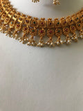 Traditional antique multicolor stones with pearls necklace set  *** FREE SHIPPING ***