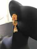 Traditional antique multicolor stones with pearls necklace set  *** FREE SHIPPING ***