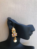 Beautiful and elegant multicolor stones with pearls necklace set  *** FREE SHIPPING ***