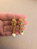 Beautiful and elegant multicolor stones with pearls necklace set  *** FREE SHIPPING ***