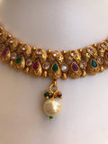 Beautiful and elegant multicolor stones with pearls necklace set  *** FREE SHIPPING ***