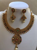 Beautiful antique multicolor stones necklace set  *** FREE SHIPPING ***