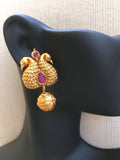 Antique peacock with ruby and pearls necklace set  *** FREE SHIPPING ***