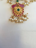 Black diamond beads chain with antique ruby stones pendant  *** FREE SHIPPING ***