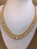 Thick cz stones mesh chain with pearls *** FREE SHIPPING ***
