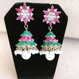 German silver multicolor stones jumkas *** FREE SHIPPING ***