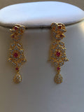 Beautiful cz stones with ruby necklace set  *** FREE SHIPPING ***