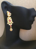 Beautiful cz stones with ruby necklace set  *** FREE SHIPPING ***