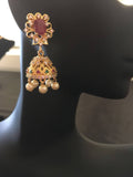 Traditional ruby stones with multicolor stones pendant necklace set  *** FREE SHIPPING ***