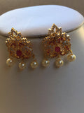 Beautiful cz stones with ruby stones necklace set  *** FREE SHIPPING ***