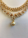 Beautiful peacock design with cz stones ruby necklace set  *** FREE SHIPPING ***