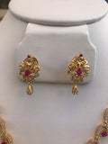 Cute cz stones with ruby necklace set  *** FREE SHIPPING ***