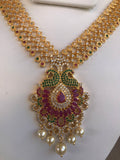 Elegant multicolor stones peacock necklace with big jumkas  *** FREE SHIPPING ***