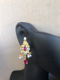 Traditional uncut stones with ruby and pearls necklace set  *** FREE SHIPPING ***