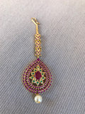Elegant ruby stones with emerald tikka   *** FREE SHIPPING ***