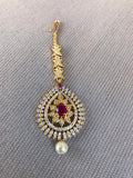 Beautiful ovel shape cz stones with ruby stones  tikka *** FREE SHIPPING ***