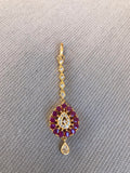 Cute and traditional look ruby and cz stones tikka  *** FREE SHIPPING ***