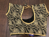 Black color blouse with full golden thread work designer blouse *** FREE SHIPPING ***