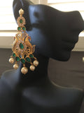 Beautiful emerald and pearls peacock necklace set   *** FREE SHIPPING ***