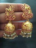 Traditional three line ruby necklace set  *** FREE SHIPPING ***