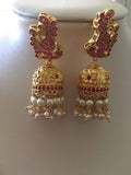 Traditional three line ruby necklace set  *** FREE SHIPPING ***